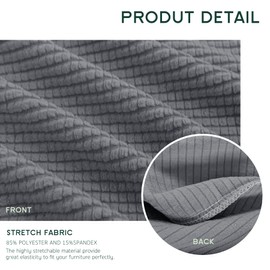 Hokway Stretch Individual Couch Cushion Covers, Washable Sofa Seat Slipcovers for Loveseat Sofa, Soft Durable Cushion Protector with Elastic Bottom for Pet(Light Grey, 3 PC)