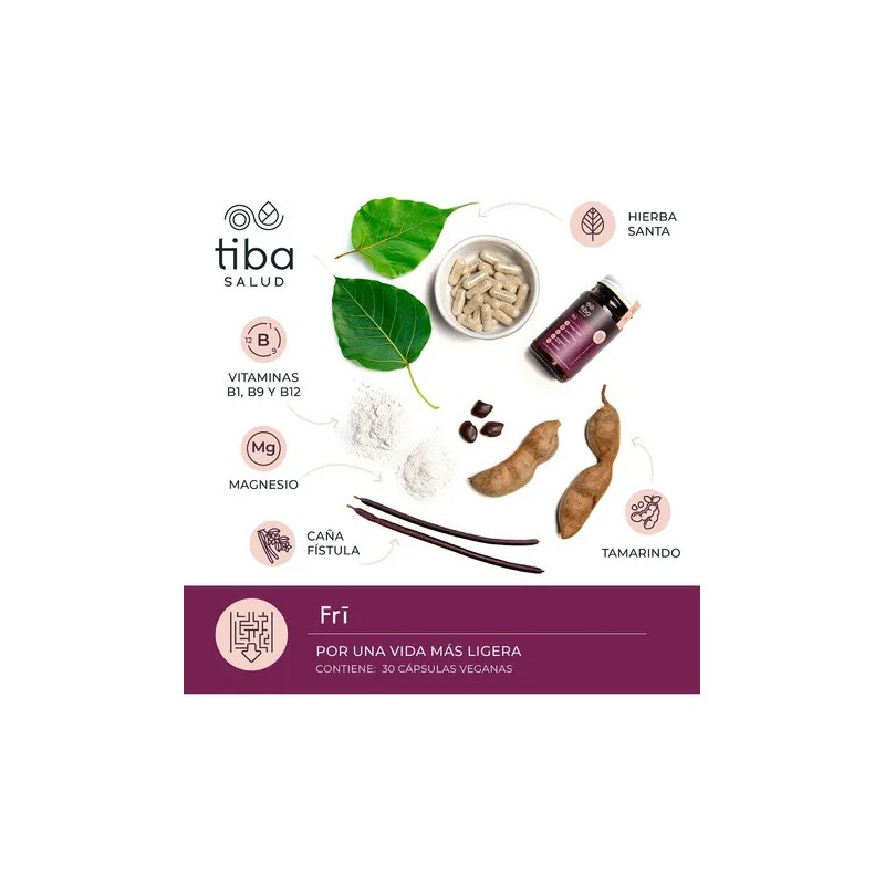 Fri Tiba Salud Digestión 30 Cápsulas Veganas De 800gr Sabor