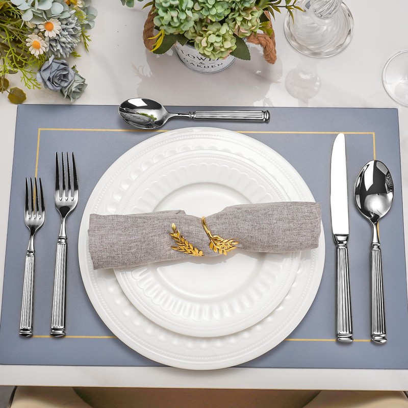 20-Piece 18/10 Stainless Steel Forged Flatware Set Heavy Duty Silverware