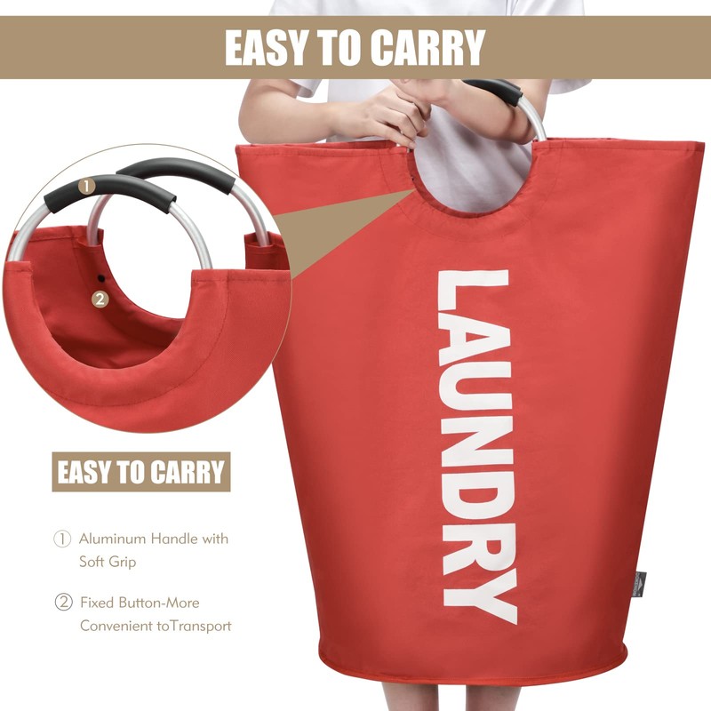 DOKEHOM 90L Large Foldable Laundry Baskets, Foldable Laundry Bags, Clothes