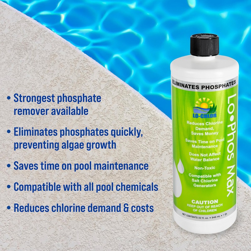 Lo-Phos Max Phosphate Remover Pool - Reduces Chlorine Demand and