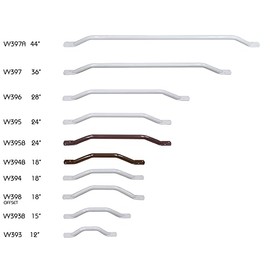White Steel Pipe Grab Bar - 900mm Length - Rounded Safety Ends - Epoxy Coating - Wall Support Mobility Bar Handle