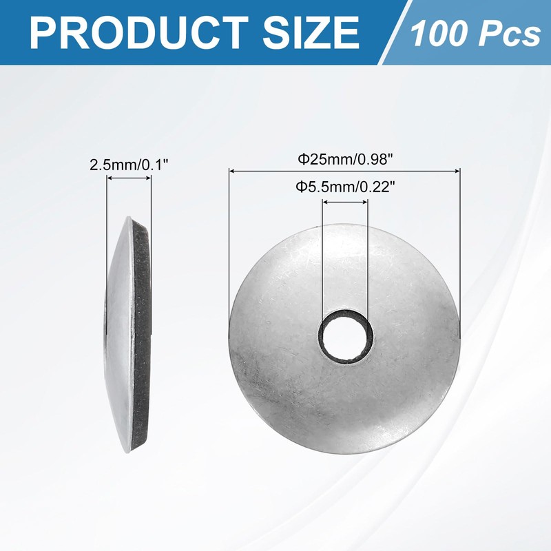 uxcell 100Pcs #12 x 1 Sealing Washers, 304 Stainless Steel