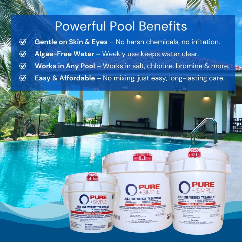 Pure + Simple | All-in-One Weekly Pool Treatment | Controls
