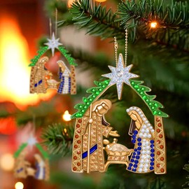 Nativity Ornaments for Christmas Tree - Christian Gifts for Women Nativity Scene Religious Christmas Ornaments Decorations Xmas Keepsake