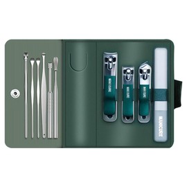 Nail Clippers Set of 10 Nail Care Set, Multi-functional Nail Clippers, Nail File, Limbs and Earpicks, Professional Nail Set, Portable, Compact, Storage Box, Portable Travel Case for Men and Women Gift