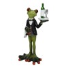 Green Toad Frog Silver Service Butler With Wine Glass And
