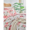Flower Comforter Set Twin Size 68 * 86in - White