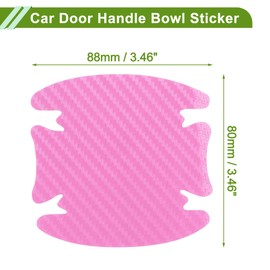 HOPESPANNER Universal 80x88mm Car Door Handle Bowl Sticker Anti-Scratches+Auto Door Handle Protective Film 4 Pcs Pink