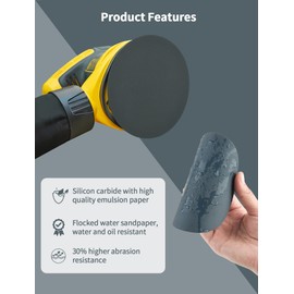 Hook and Loop Sanding Discs 125mm Wet and Dry Sandpaper 400/800/1000/1200/1500/2000 Grit, 60Pcs Water Orbital Sander Discs 5 Inch Silicon Carbide Sand Pad for Polishing Metal, Wood, Car, Furniture