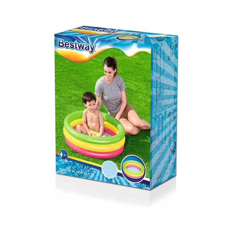 Bestway Alberca Inflable Arcoiris 3 Aros Bebe 70x24cm Bestway