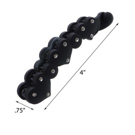 Hearts Banana Clip with Diamonds - Set of 2 - Black