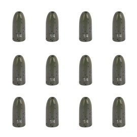 Fishfun Pesos De Pesca De Bala De Tungsteno, Insertos Sin Plomadas, Paquete De 12. 3/8 Oz, 3/8 Onzas - 12 Piezas Calabaza Verde
