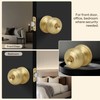 LOQRON Brushed Gold Keyed-NOT-Alike Flat Ball Door Knob with Keys