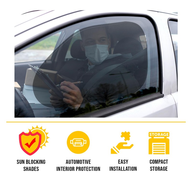 Zone Tech Side Window Cling On Sun Shades- 2-Pack Mesh