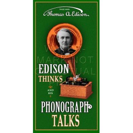 Reproduced Edison Phonograph Trade Card on Artistic Canvas - 18" X 36", Green