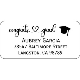 Atelier Elegance Custom Labels, Congrats Grad, Any Name, Any Address