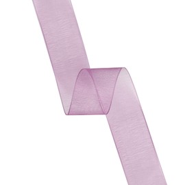 AVANAVA 1 Inch Wide Sheer Organza Ribbon, Multicolor for Gift Wrapping, Bouquet, Wedding Decoration, Floral Arrangement, 50 Yards (Plum)