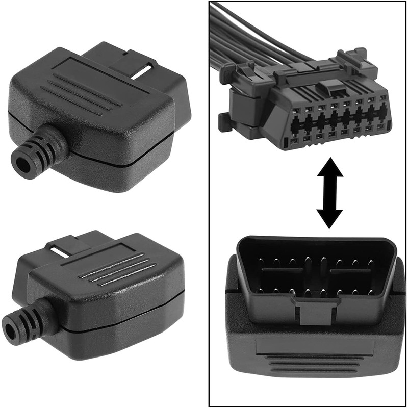 Talcols 2 Stück OBD2 16-Nadel Anschluss Diagnosewerkzeug Adapter Auto Zubehör