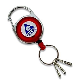 Gerry GR128ZM Reel Key Chain (Reel Type with Hook) for Everyday Use, Outdoor Use, 07_RED