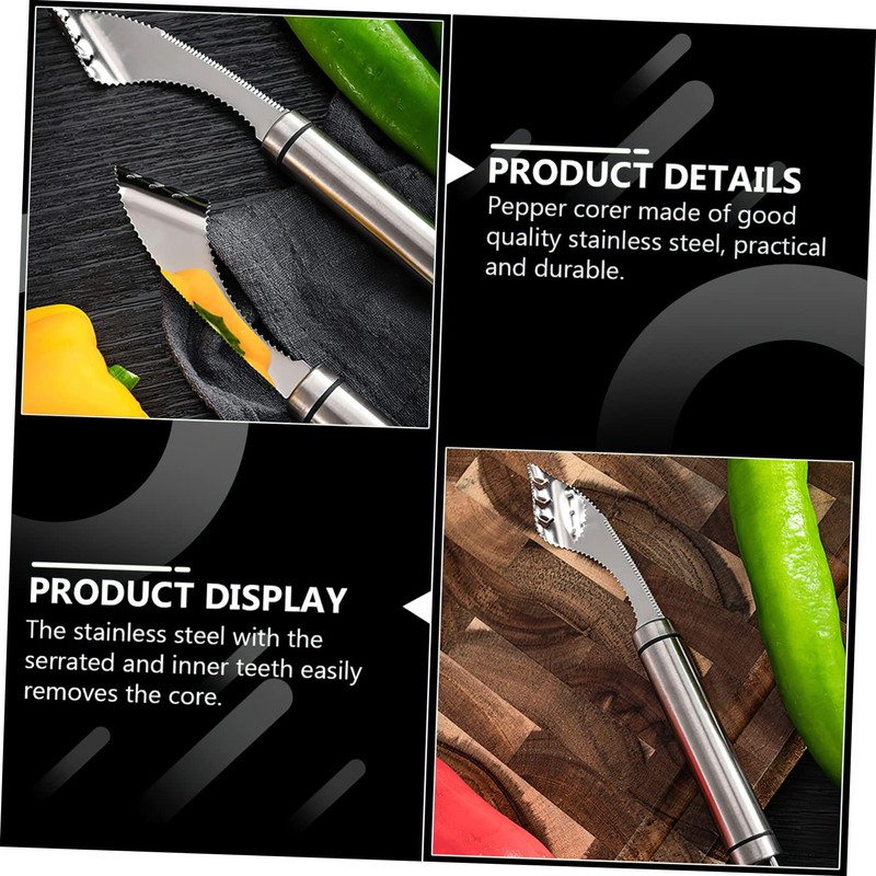 CIYODO 1pc Stainless Steel Chili Corer Tool for Removal Practical