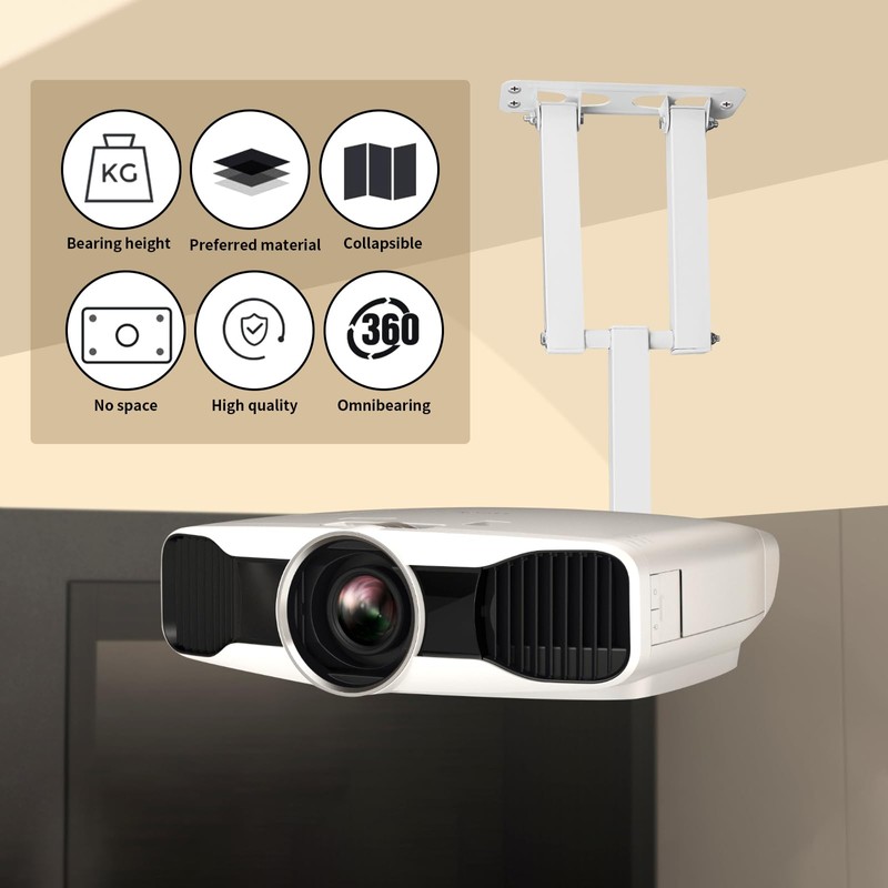 Projector Stand, Projector Wall Mount Made of Metal, Multi Angle