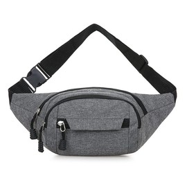 Dzxin Bum Bag, Waist Bag Dog Walking Bag with Adjustable Buckle Strap for Hiking, Running, Dog Walking, Cycling, Hiking Travel & Outdoor Activities (Grey)