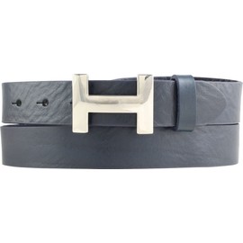 BELTINGER Hanna Women's Belt Made of Full Cowhide Leather, 3 cm, Slim Leather Belt for Women, 30 mm, Shiny Silver, Navy, Silver