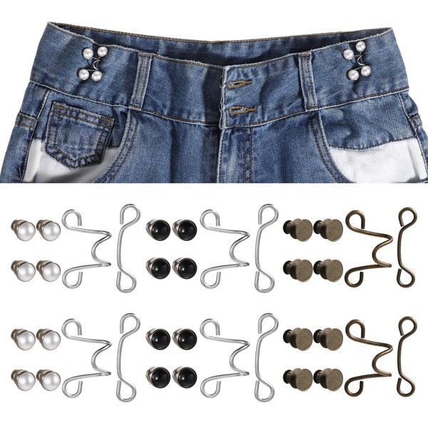 InnoHHustle 8 Pairs of Buttons Trousers Tightener Trouser Button Waistband