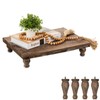 Hanobe Wooden Riser Decorative Tray: Farmhouse Wood Pedestal Display Stand