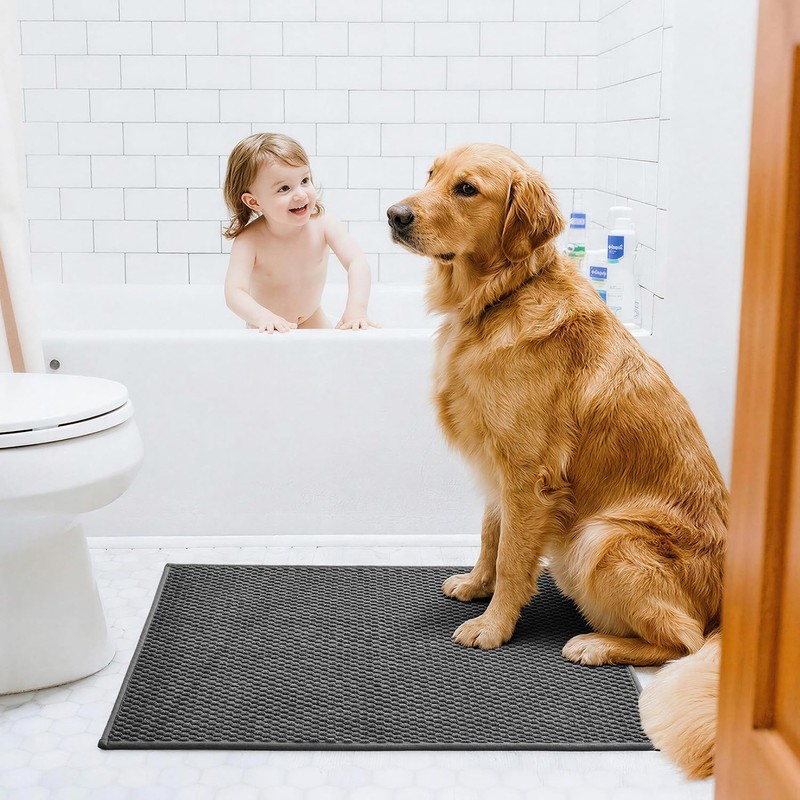 Triohero Bathroom Rugs Non Slip Washable, Super Absorbent Thin Bath