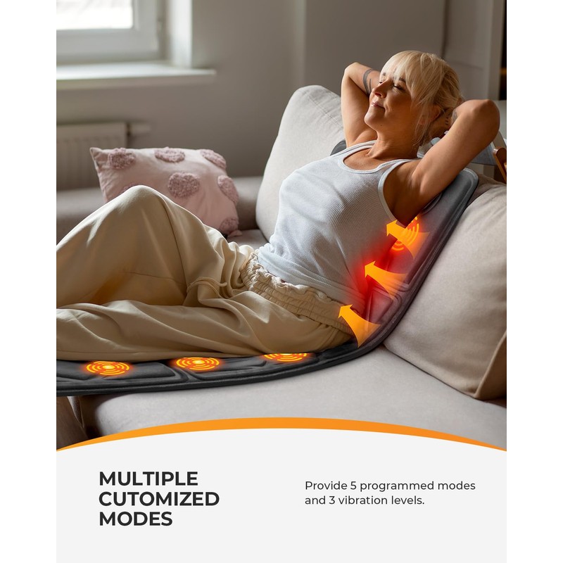 CooCoCo Full Body Massage Mat with Heat, 10 Motors Vibration