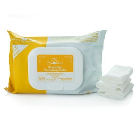 Shobha Rosewater Freshening Cloths – Cleansing Face & Body Wipes – Intimate Hygiene Wipes Ideal Before & After Hair Removal – Suitable for Sensitive Facial Skin & Bikini Area, 30 Count