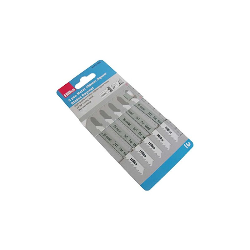 Hilka Tools 69721505 5 PCE Metal 100mm Jigsaw Blades Bayonet