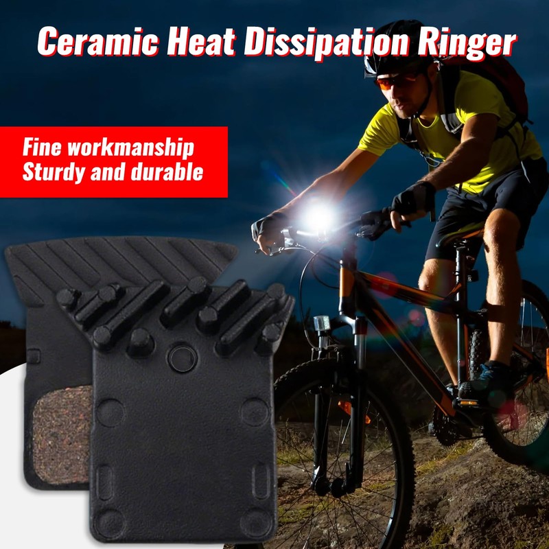 Xumann 1 Pair Bike Disc Brake Pads with Cooling Fin