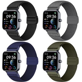 VELULYX Nylon Magnetic Band Compatible Veryfit Smart Watch IDW19/IDW13/IDW16/IDW18, 22MM Band Elastic for Gloryfit P66/P66D/P72/P95, TUYOM LW36, H1/D1,T50S, Y6, YB54, G39, AGPTE LW11