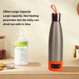 Calentador de Agua Portátil, 350ml Calentador de Biberón Portátil para Bebés, Calentador de Leche para Leche Materna o Fórmula, Viaje y Casa, Batería de 15000mAh de Potencia