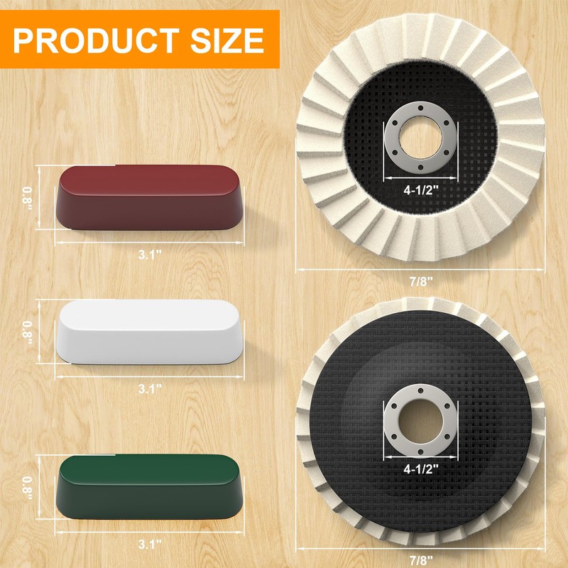 8 Pcs Wool Polishing Wheel & Compound Kit – 5