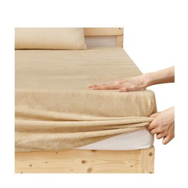 MISOLER Warm Winter Flannel Fitted Sheet, Microfiber, Sold Individually, Sheet, Mattress Cover, Bed Cover, Anti-Static, Elastic All Around Gusset, Approx. 11.8 inches (30 cm), Antibacterial and Odor
