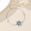 TRISHULA Star of David Cross Bracelet Sterling Silver Opal Adjustable