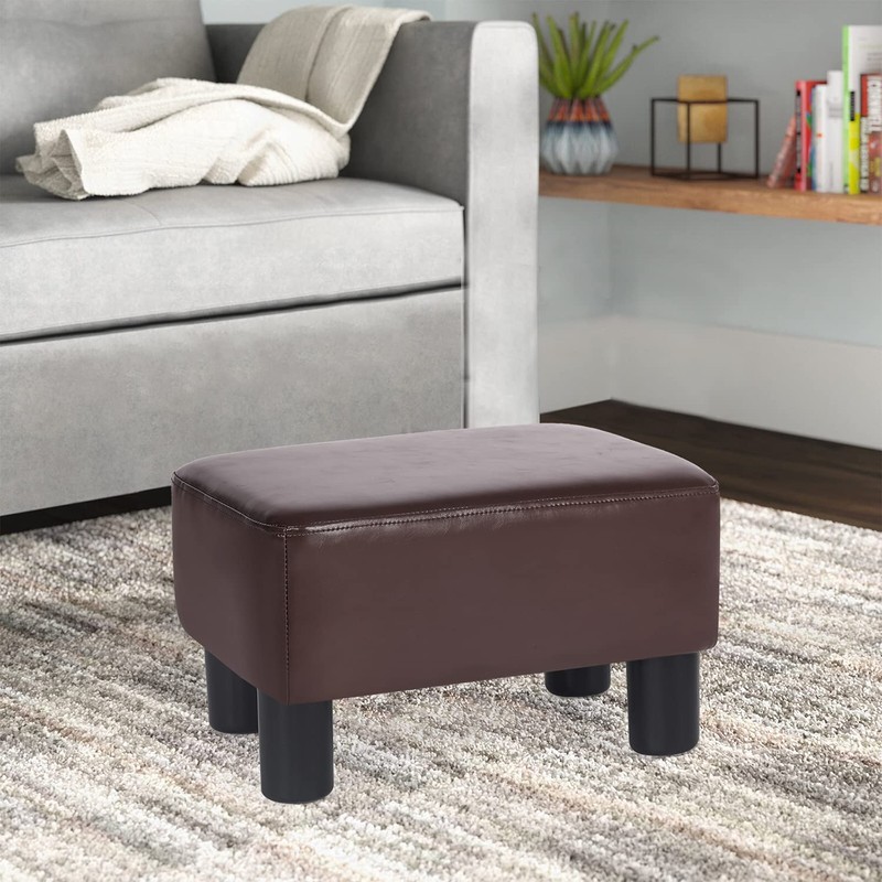 Joveco Small Footstool Ottoman Footrest Modern Rectangular Padded Seat for