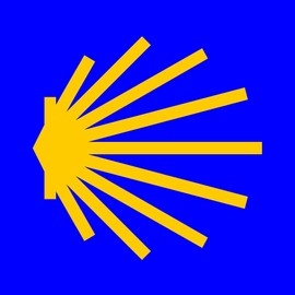 sticker scallop blue-yellow