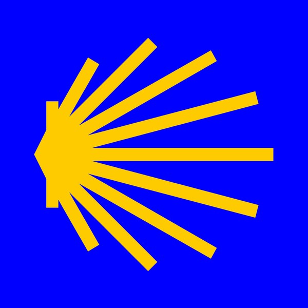 sticker scallop blue-yellow