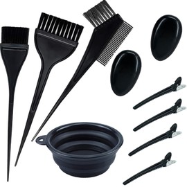 OKAWASI Hair Dye Set, 9 Pcs Professional Hair Dye Brush Set, Hair Dye Brush, Hair Color Comb, Hair Color Bowl, Ear Cover, Hair Dye Hair Clip, For Home Use, For Hairdresser, Beginner, Unisex