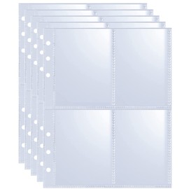 WITHYU 80 Pack 640 Pockets 6 Ring A5 Binder Sleeves,2.5x3.