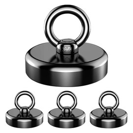 YESCUT Super Strong Magnetic Hook (Set of 4), Load Capacity: 37.7 lbs (17 kg), Diameter 1.0 inches (25 mm), 304 Stainless Steel, Strong Magnet, Rust Resistant, Removable Hook for Kitchen, Office, Work