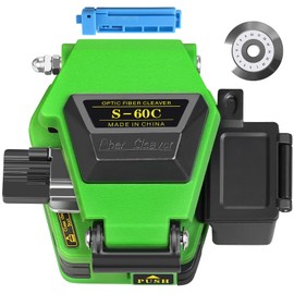 High precision S-60C green Optical Fiber Cleaver, fiber cutter, FTTH fiber optic cable cutter, capable of cutting approximately 48000 times, equipped with 16 point cutting end face (green)