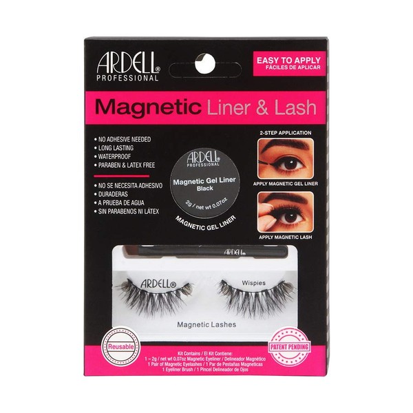 Ardell Magnetic Gel EyeLiner & False Lashes, Wispies, 1 set