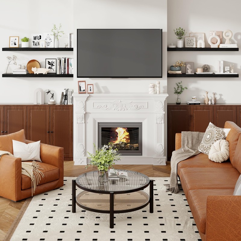 Heimlove 48 Inch Floating Shelves for Wall 8 Inch Deep