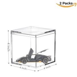 Acrylic Box Clear Display Case 4x4x4Inch Clear Display Box with Lid Lucite Boxes for Gifts, Weddings, Party Favors, Treats, Candies & Accessories,Plastic Storage Boxes